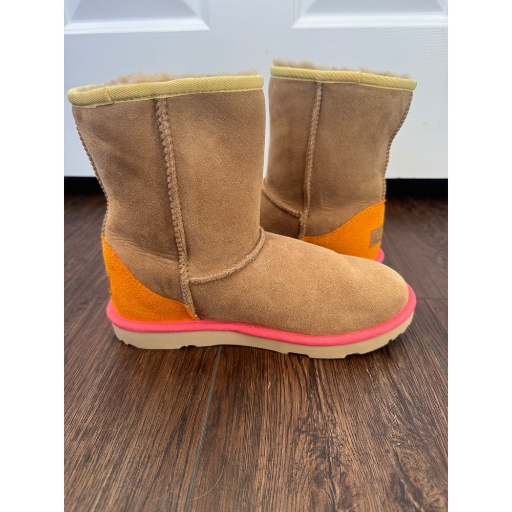 UGG Classic Short Chestnut Orange Pink Suede Sheepskin Boots
